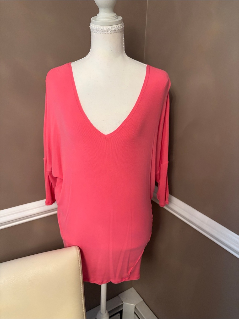 Victoria's Secret Coral V-Neck Dolman Tunic